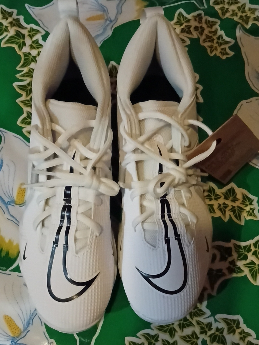 Nike White Cleat Sneakers with Black Swoosh